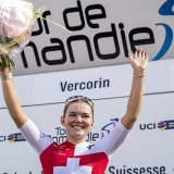 Noemi Rüegg, ici lors du Tour de Romandie, a remporté le Tour Down Under en Australie KEYSTONE/JEAN-CHRISTOPHE BOTT